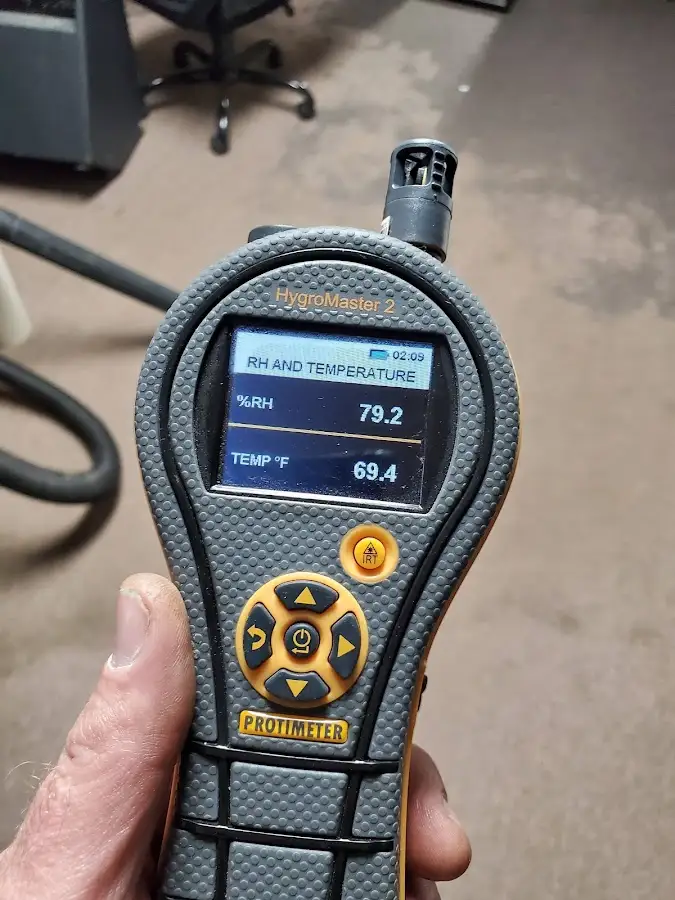 Moisture meter humidity assessment for Fire & Smoke Damage Restoration in Oxford